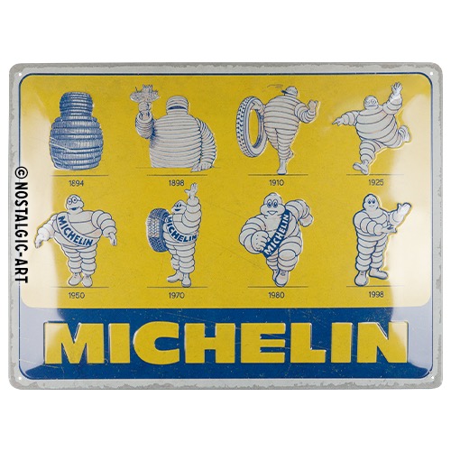 Michelin- Logo Evolution Blechschild 30 x 40 cm  Modell von  Nostalgic-Art. Der Originalhersteller ist Michelin.