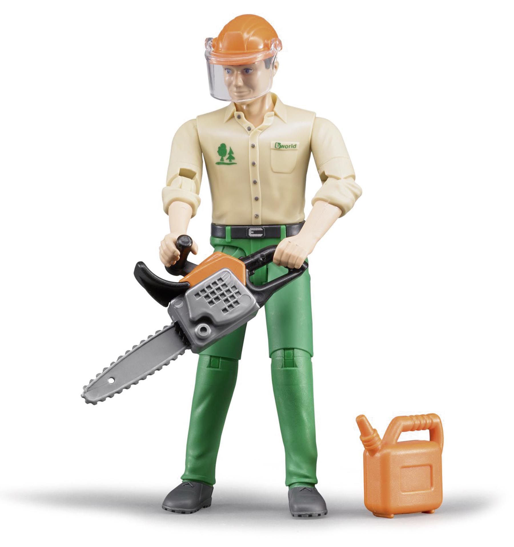 Forstarbeiter mit Zubehör Modell von Bruder bworld