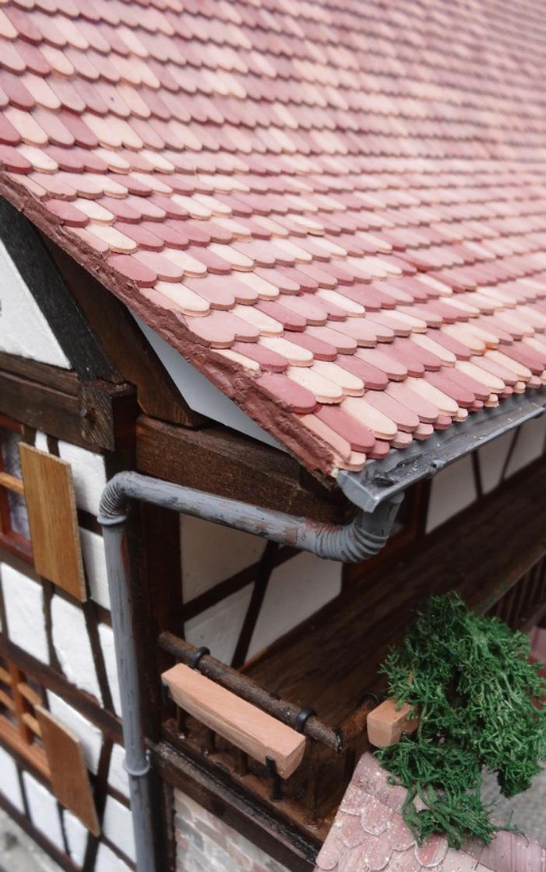 Dachziegel Biberschwanz mittelrot 500 Stück Modell von Juweela 1:32