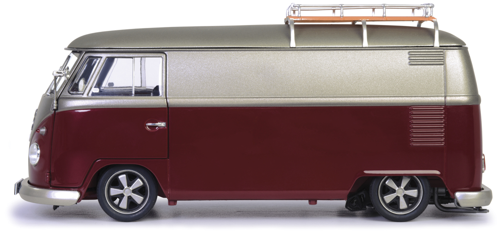 VW T1b Bus Lowrider rot/matt-grau Modell von Schuco 1:18