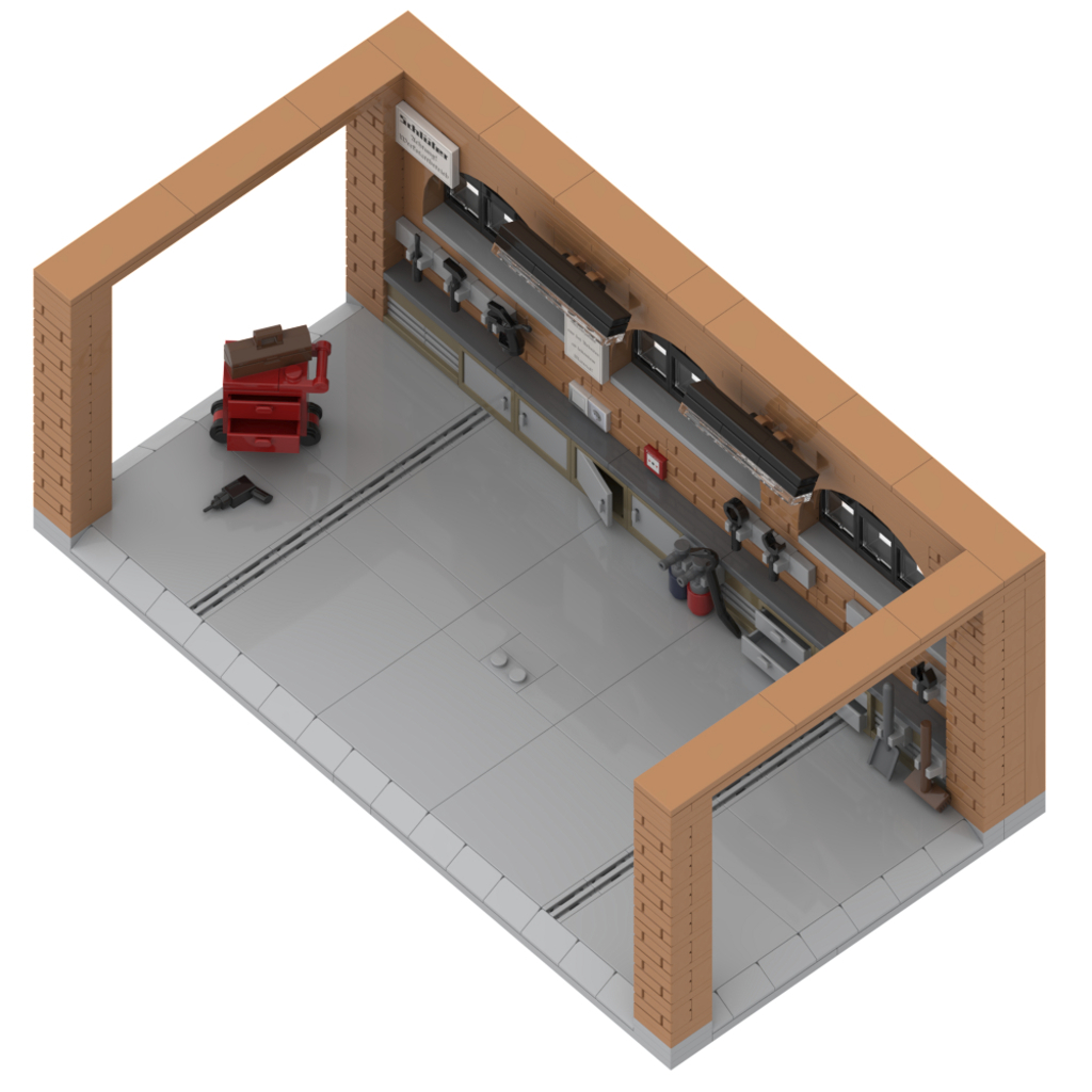 Schlüter Werkstatt Diorama für Traktoren Bausatz mit Klemmbausteinen