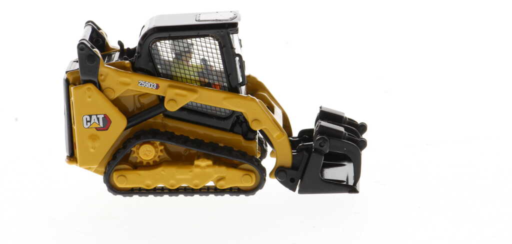 CAT 259D3 Kompakt-Raupenlader mit Anbaugeräten Modell von DieCast Masters 1:50