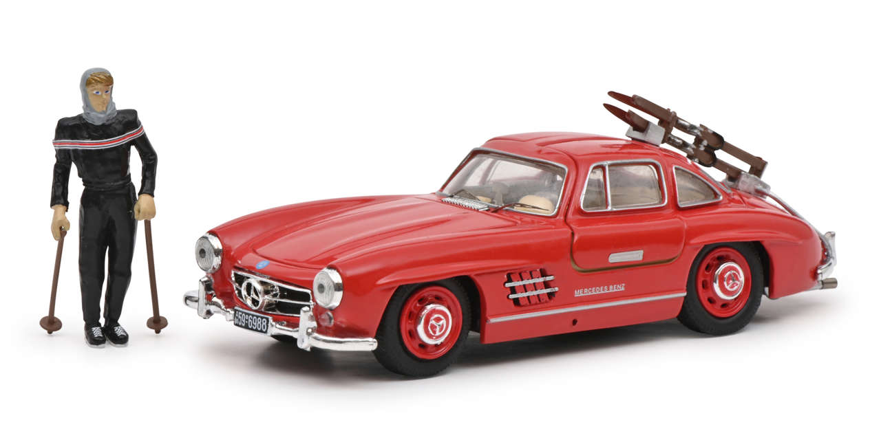 MB 300 SL mit Ski und Skifahrerin-1