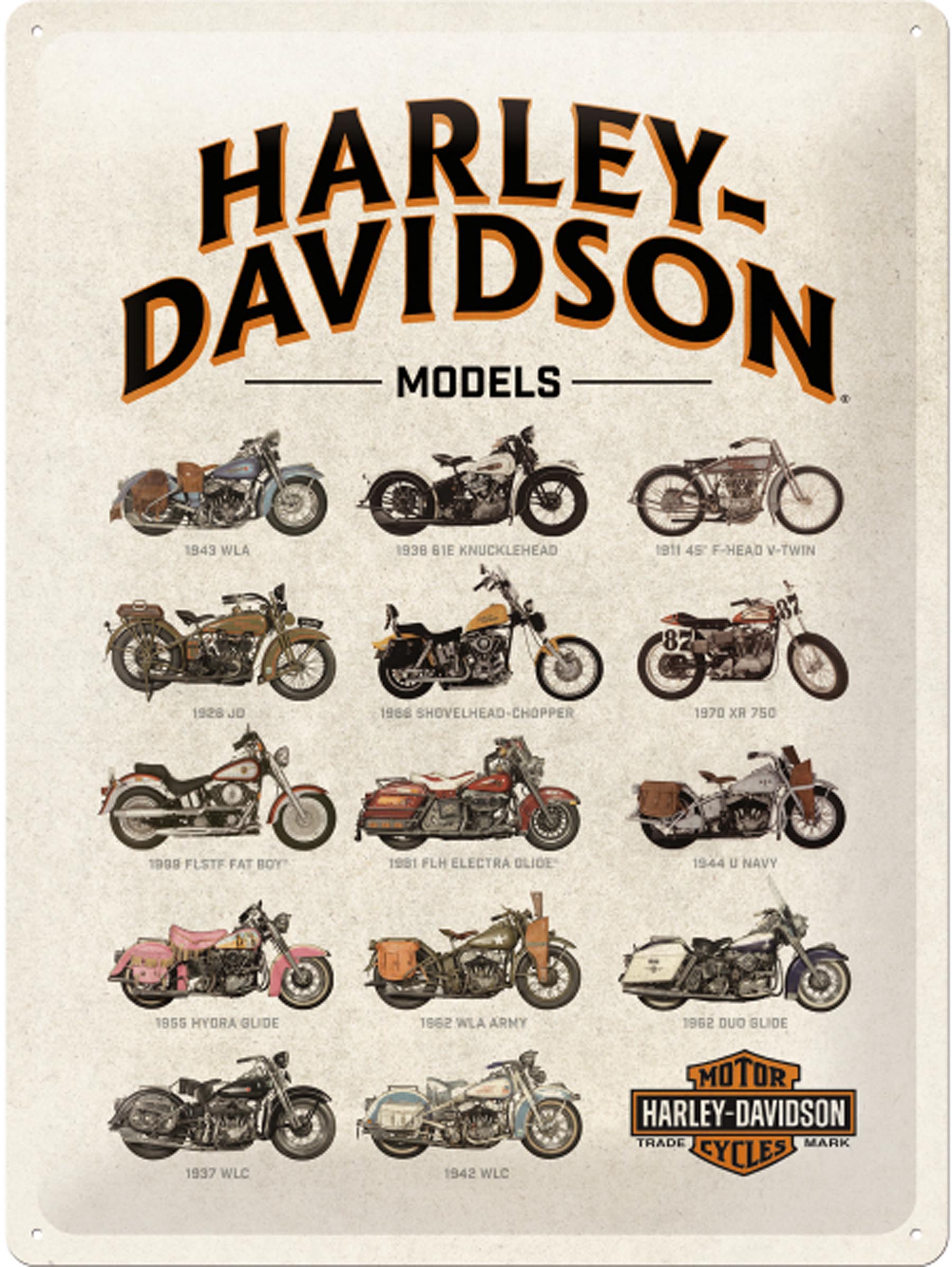 Blechschild Harley-Davidson Models