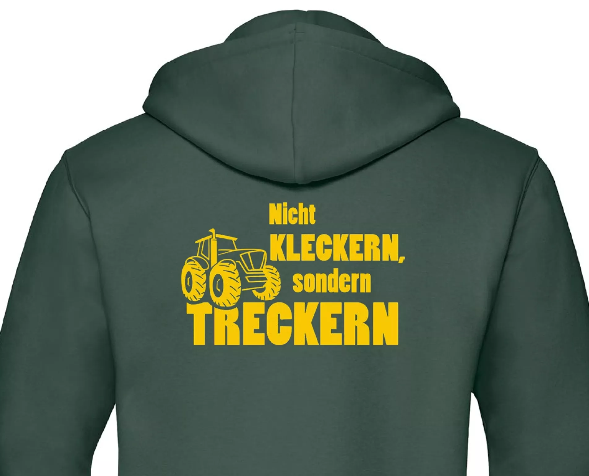 Kapuzenjacke „Nicht KLECKERN, sondern TRECKERN“ (grün)