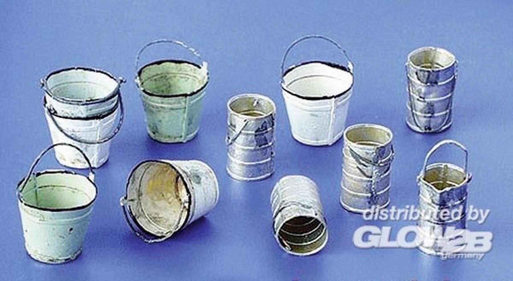 Eimer und Kannen aus Metall (10 Stück) Modell von Plus Model 1:35