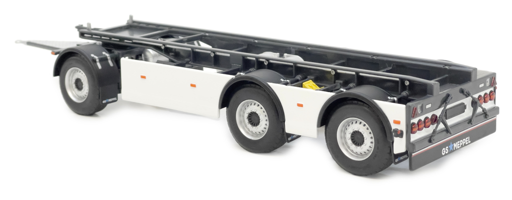 GS Meppel Containertransporter Volvo weiß Modell von MarGe Models 1:32