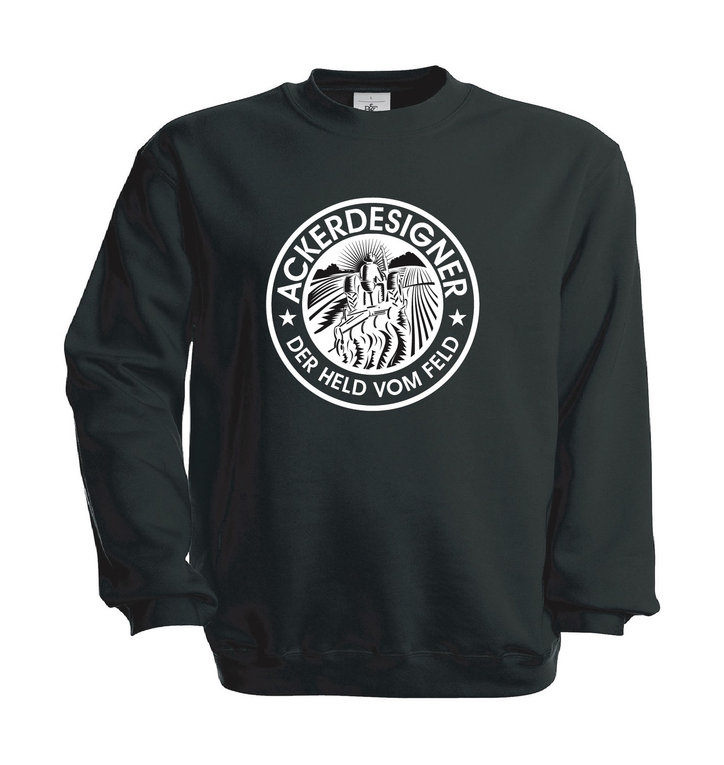 Pullover „ACKERDESIGNER - Der Held vom Feld“ (schwarz)