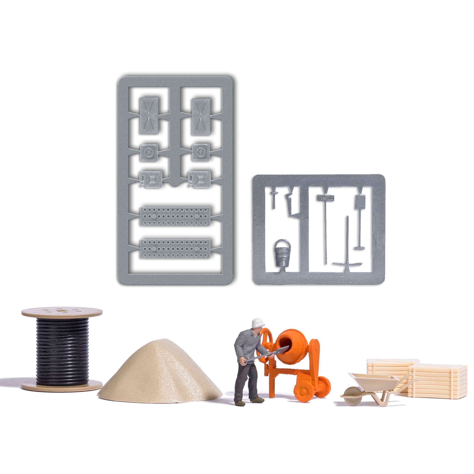 Action Set Beton mischen Modell von Busch 1:87