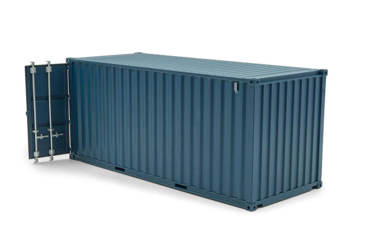 Container 20 Fuß blau Modell von HOP 1:32