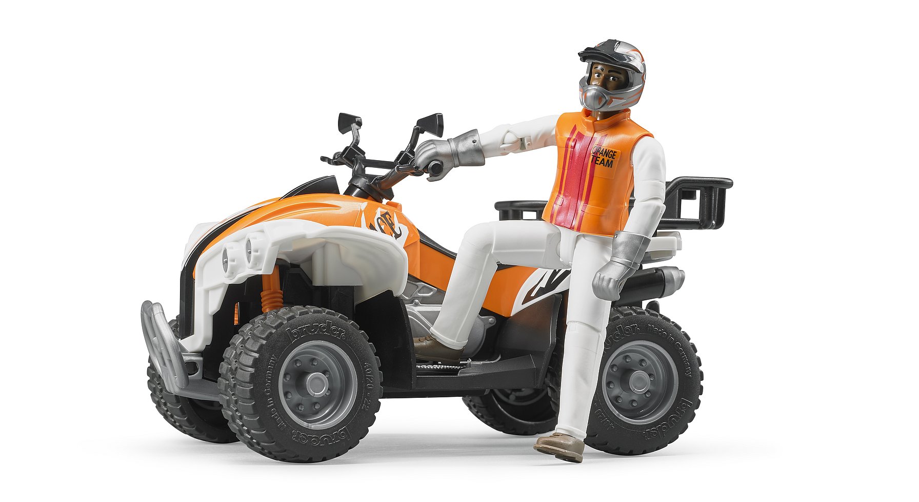Quad mit Fahrer (Kleidungsfarben gemischt sortiert) Modell von Bruder bworld 