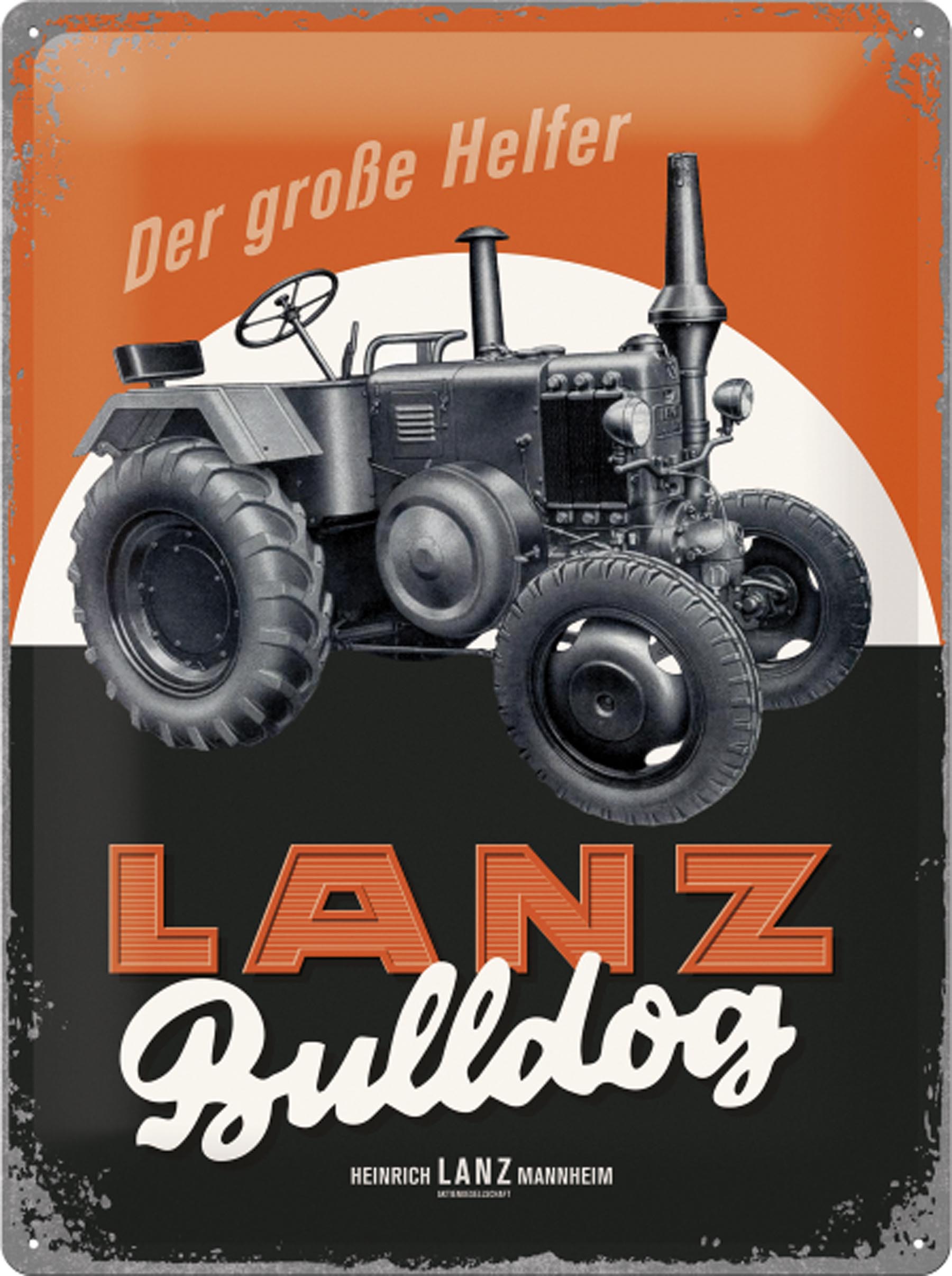 Blechschild Lanz Bulldog Der große Helfer