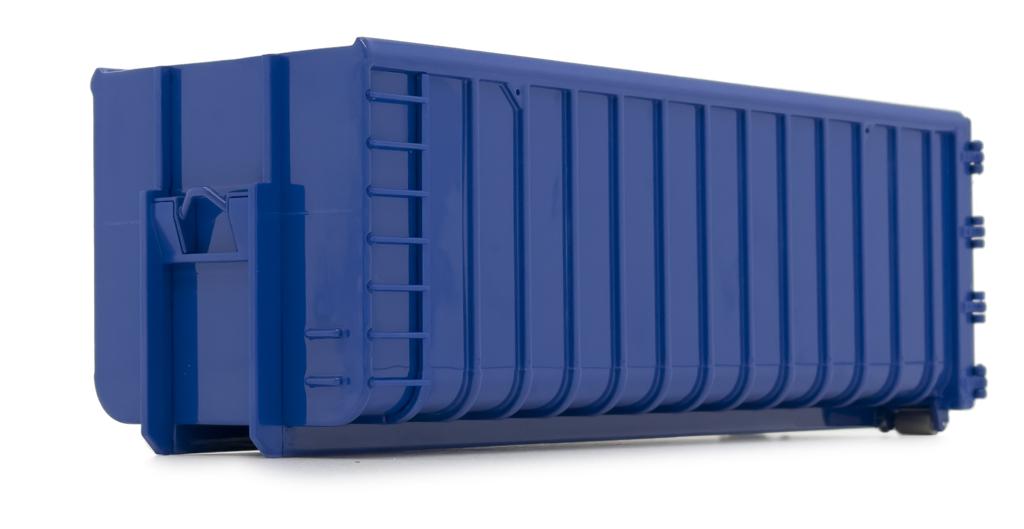 Abrollcontainer 40m³ blau Modell von MarGe Models 1:32