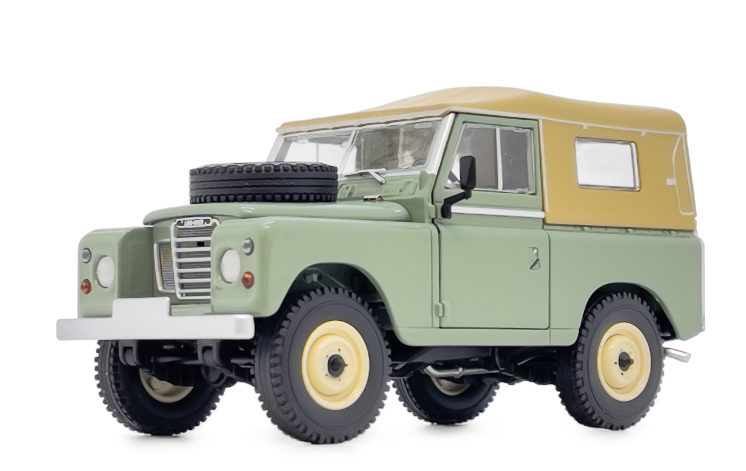 Land Rover Serie III 88 Softtop atlantikgrün Modell von MarGe Models 1:32