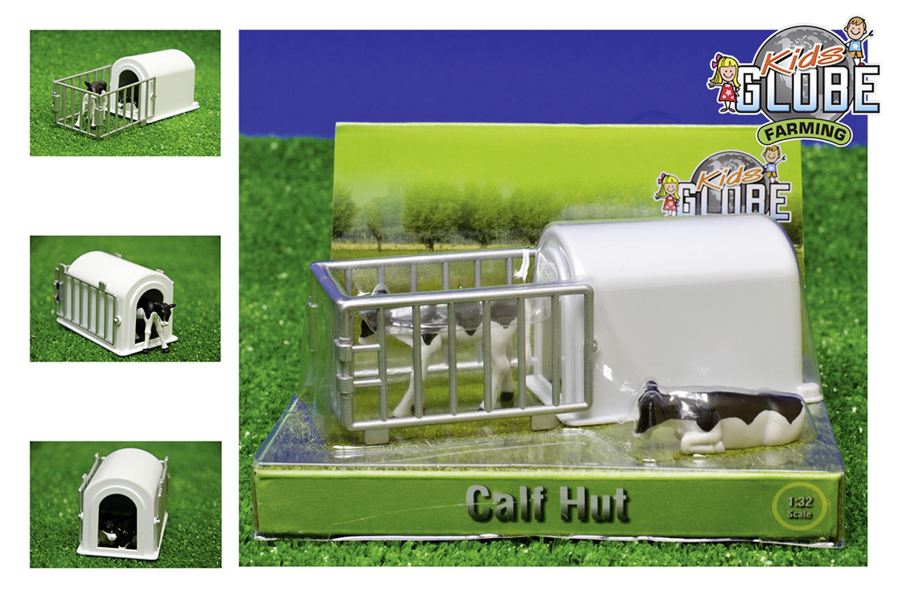 Kälber-Unterstand mit 2 Kälbern Modell von Kids Globe 1:32