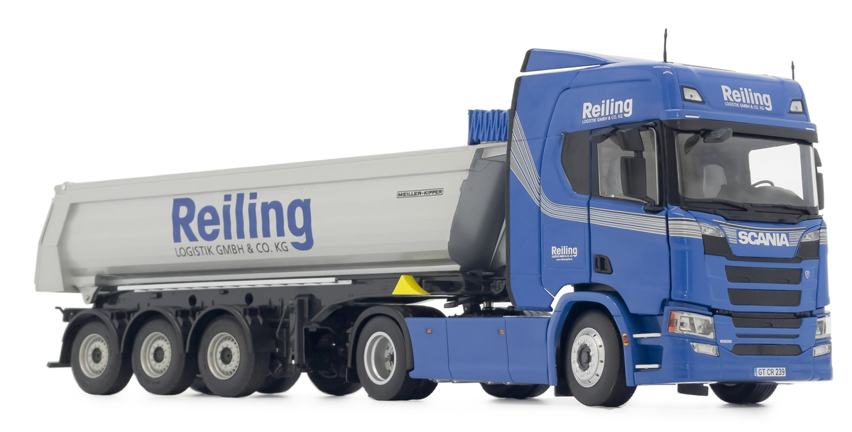 Scania 4x2 mit Meiller Kipper Reiling Design Modell von MarGe Models 1:32