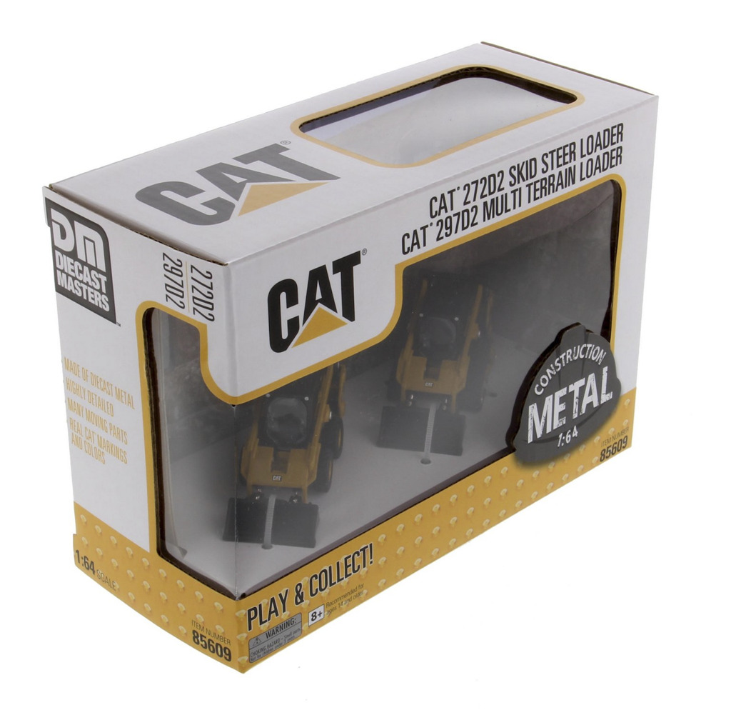 Cat 272D2 Kompaktlader und Cat 297D2 Kompakt-Raupenlader Modell von DieCast Masters 1:64