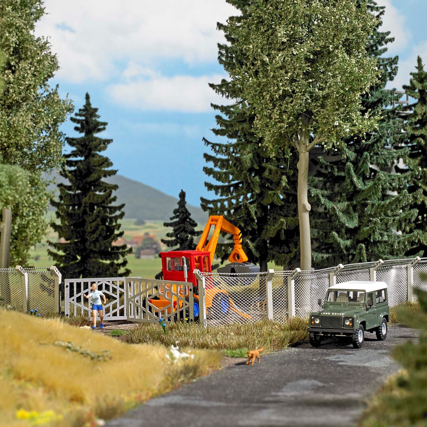 Industriezaun Modell von Busch 1:87