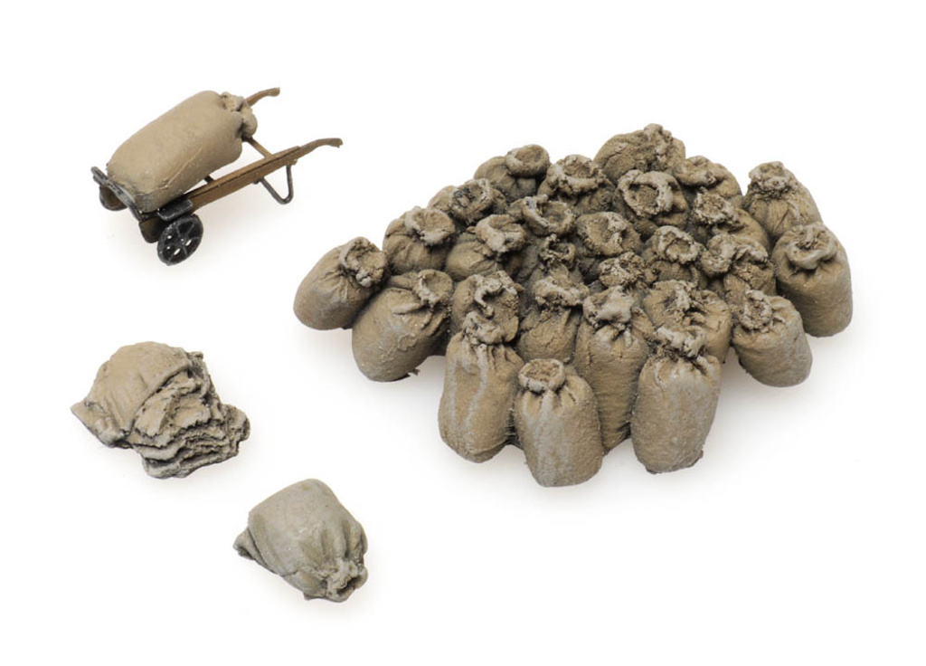 Bahnladegut: Leinensäcke mit Wagen Modell von Artitec 1:87