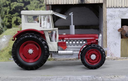 Eicher Wotan mit Fritzmeier Verdeck Sonderfarbe rot Modell von MO-Miniatur 1:32