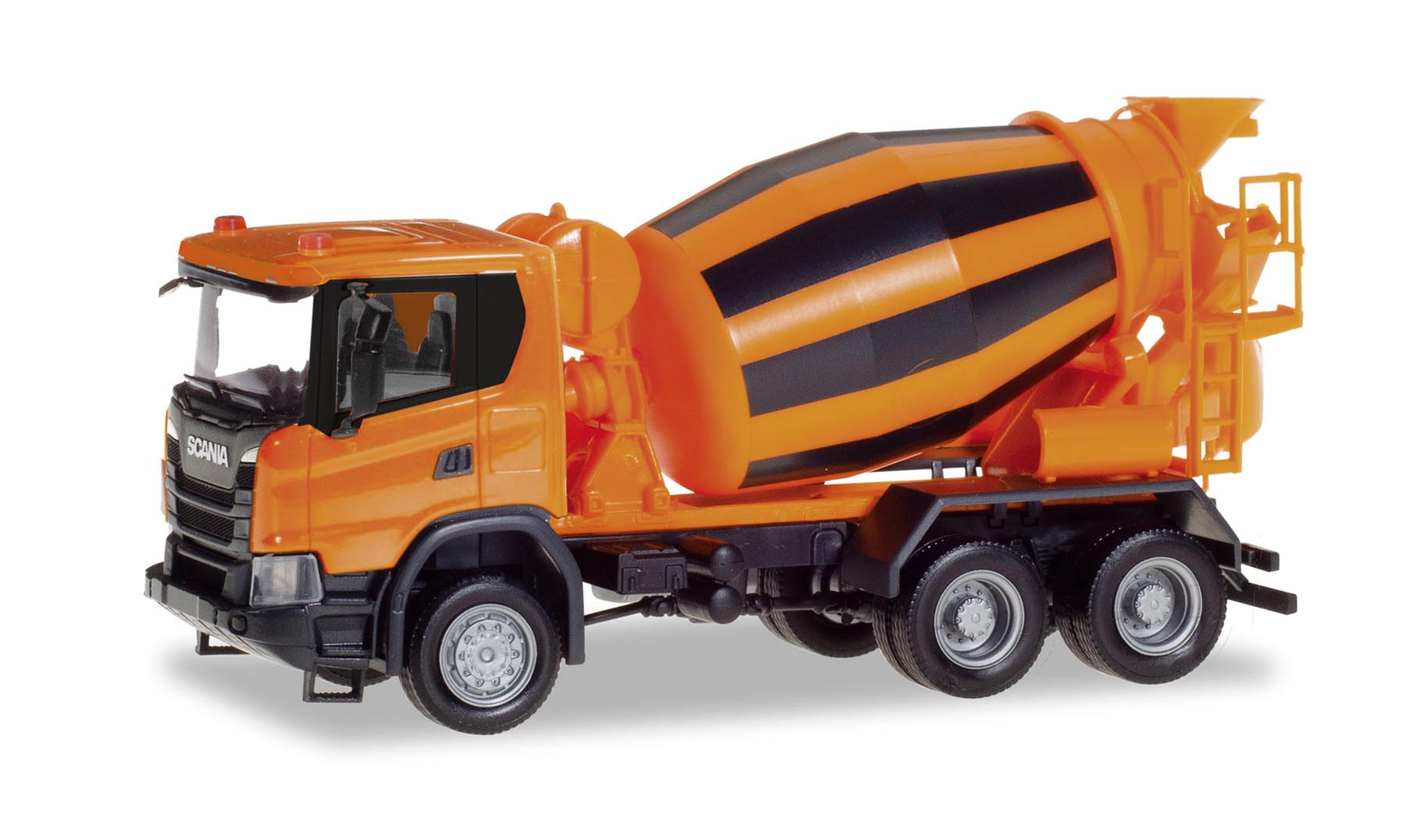 Scania CG 17 6x6 Betonmischer LKW orange Modell von herpa 1:87