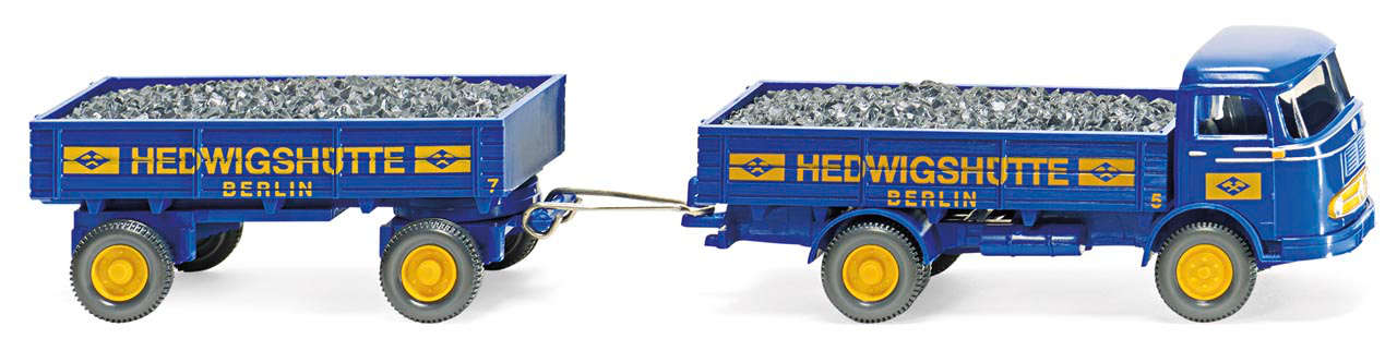 Pritschenhängerzug MB LP 321 - Hedwigshütte Modell von WIKING 1:87