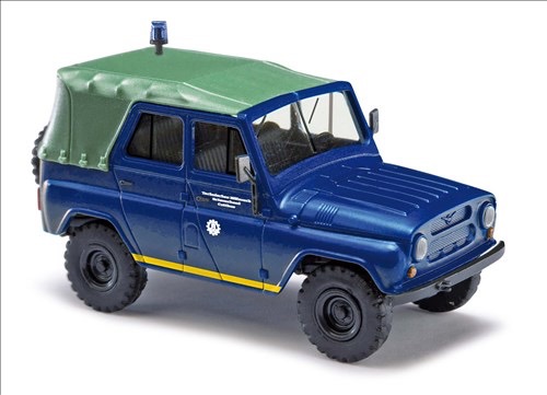 UAZ 469 THW Cottbus Bj. 1972 blau Modell von Busch 1:87
