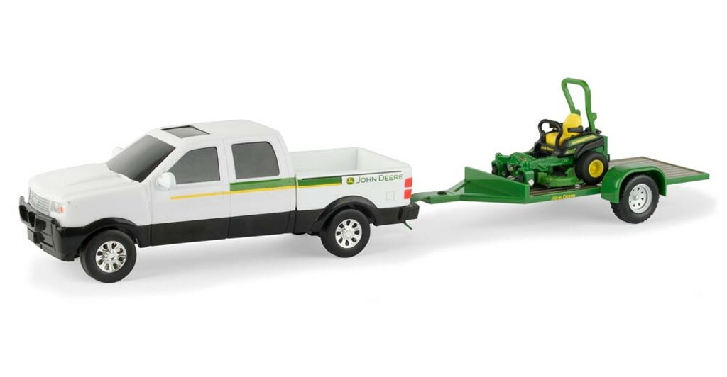 John Deere Pickup mit Anhänger und ZTrak Mäher-1
