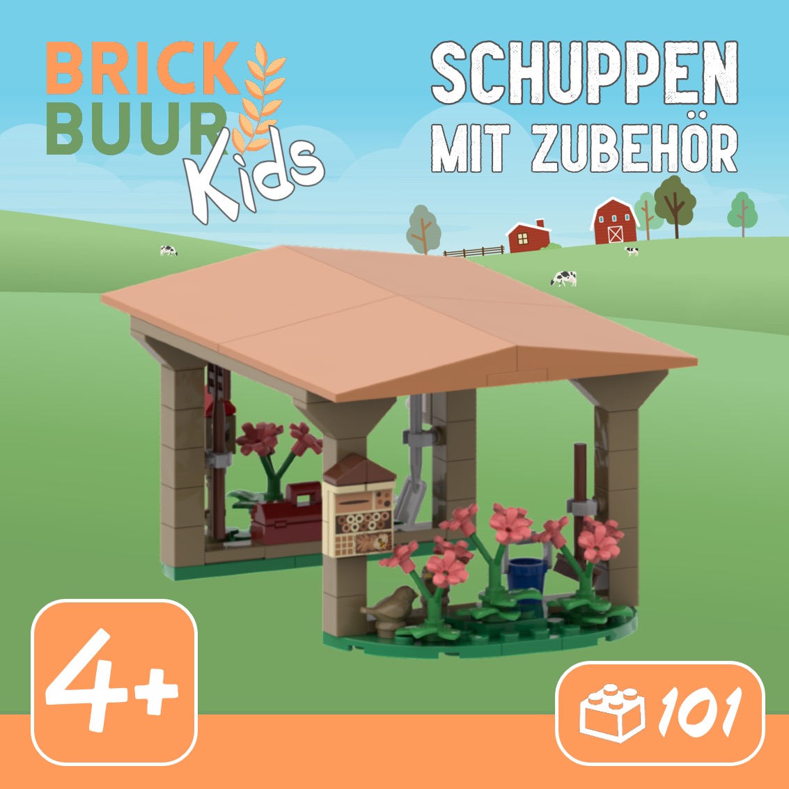 Schuppen mit Zubehör Modell von brickbuur 1:32
