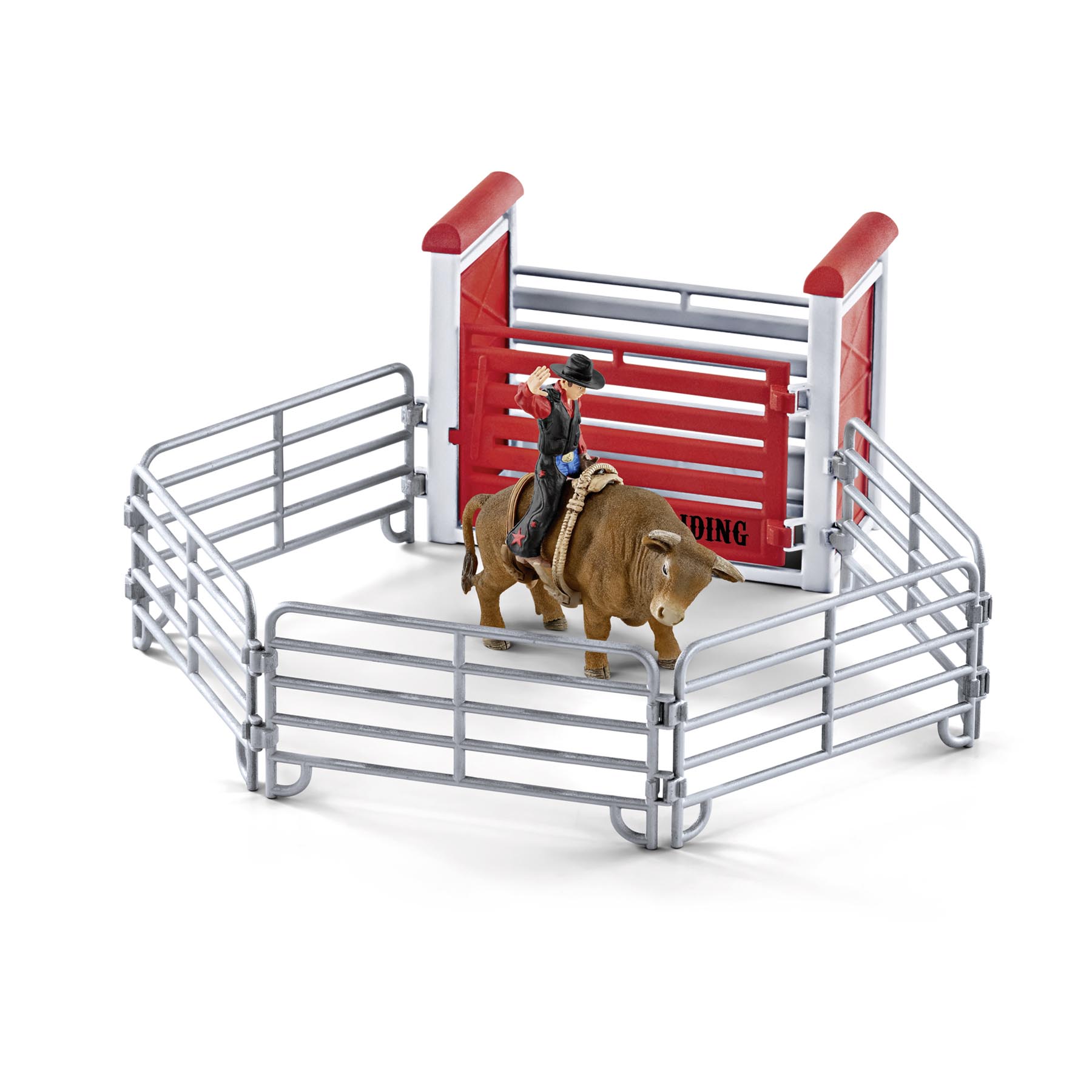 Bull riding mit Cowboy Modell von Schleich