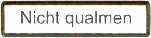 Nicht qualmen Emailliertes Schild 5,50 x 1,30 cm