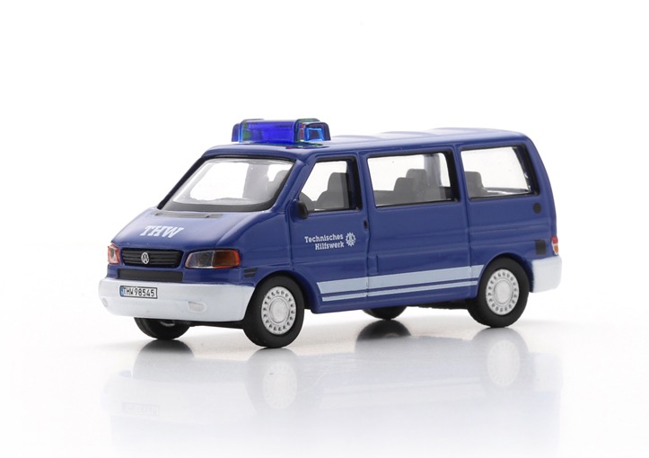 VW T4 THW blau Modell von Schuco 1:87