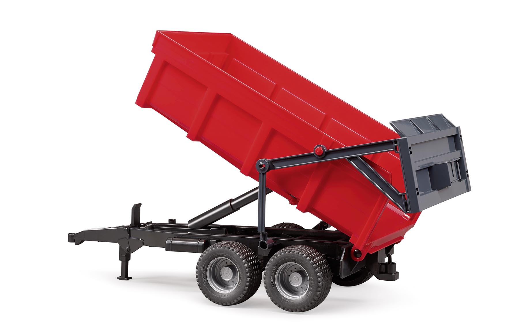 Wannenkippanhänger mit Automatikrückwand rot Modell von Bruder 1:16