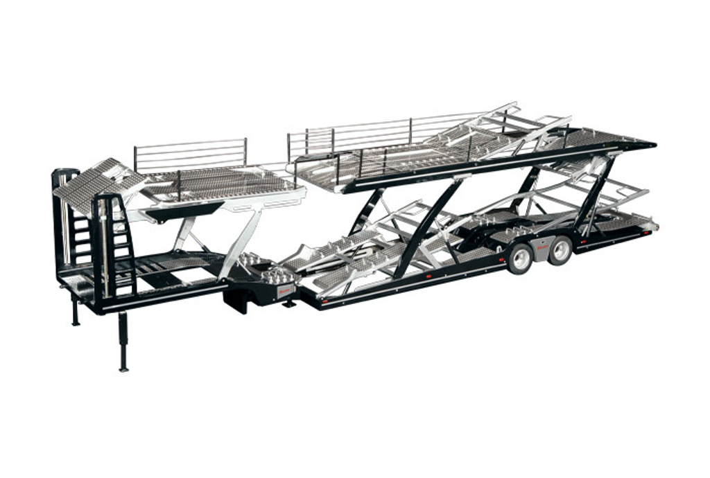 Mercedes Benz Actros mit Lohr Set mit Dekor schwarz Modell von NZG 1:18