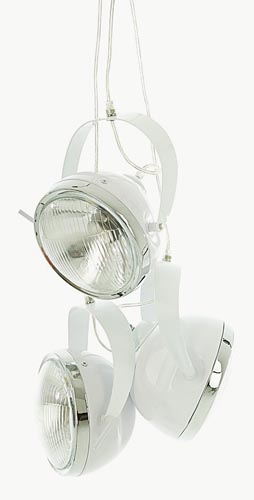Hängelampe „Fahrzeugscheinwerfer“ weiß