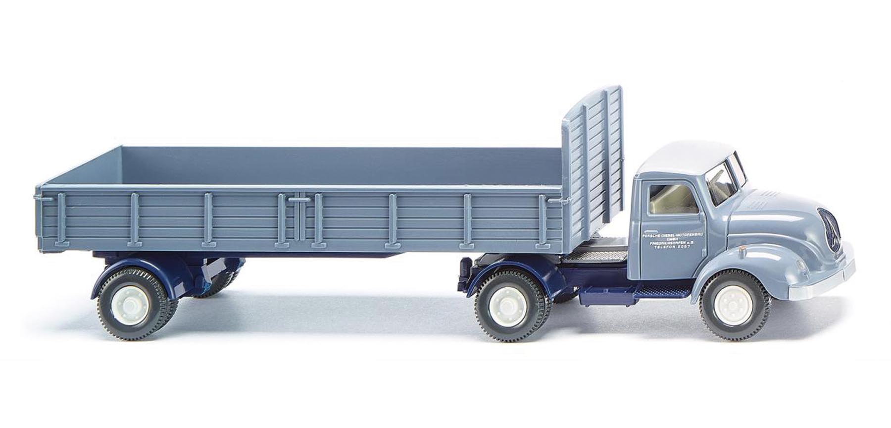 Magirus S 3500 Porsche Pritschensattelzug Modell von WIKING 1:87