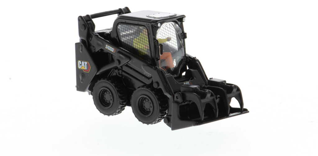 CAT 242D3 Kompaktlader mit Anbaugeräten schwarz Modell von DieCast Masters 1:50