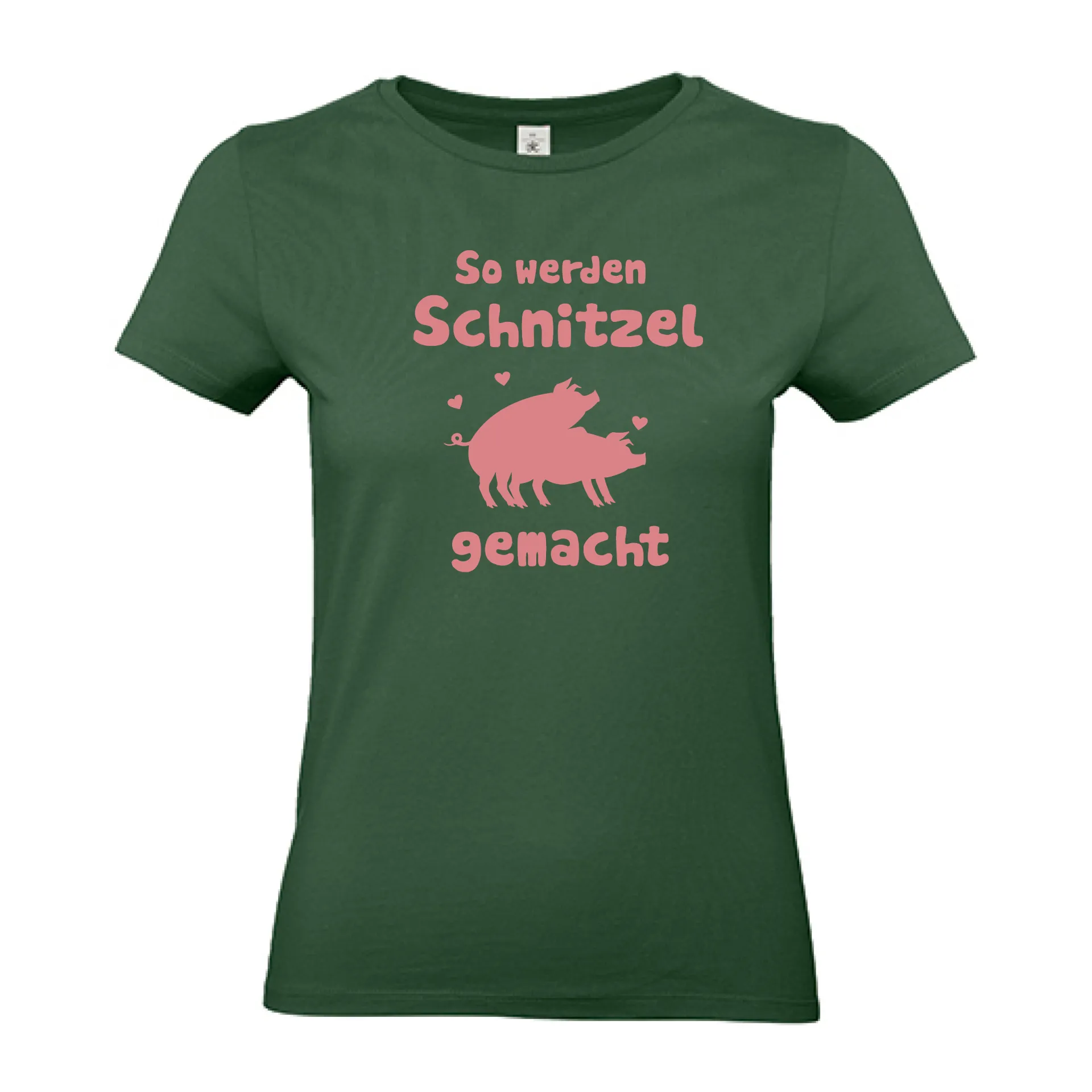 T-Shirt Lady „So werden Schnitzel gemacht“ (grün)