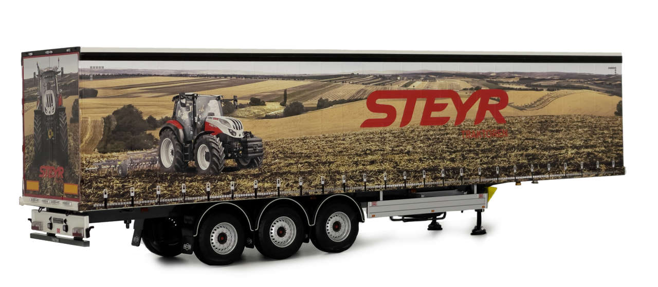 Pacton Schiebeplanenauflieger Steyr Design Modell von MarGe Models 1:32