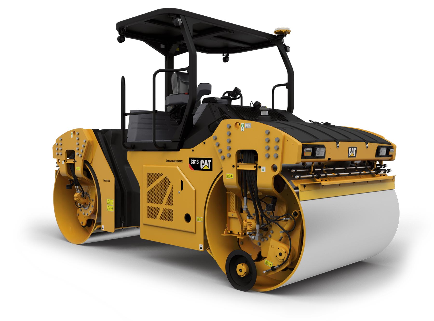 CAT CB-13 Tandem Vibrationswalze mit Sicherheitsrahmen Modell von DieCast Masters 1:50