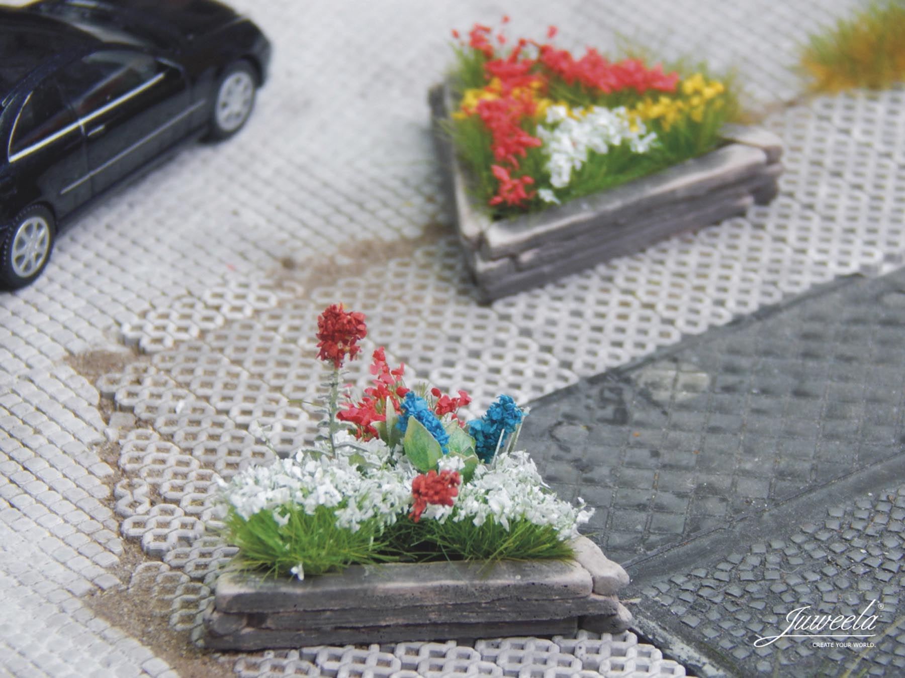 Straßenpflanzkübel, klein (5 Stck.) Modell von Juweela 1:87