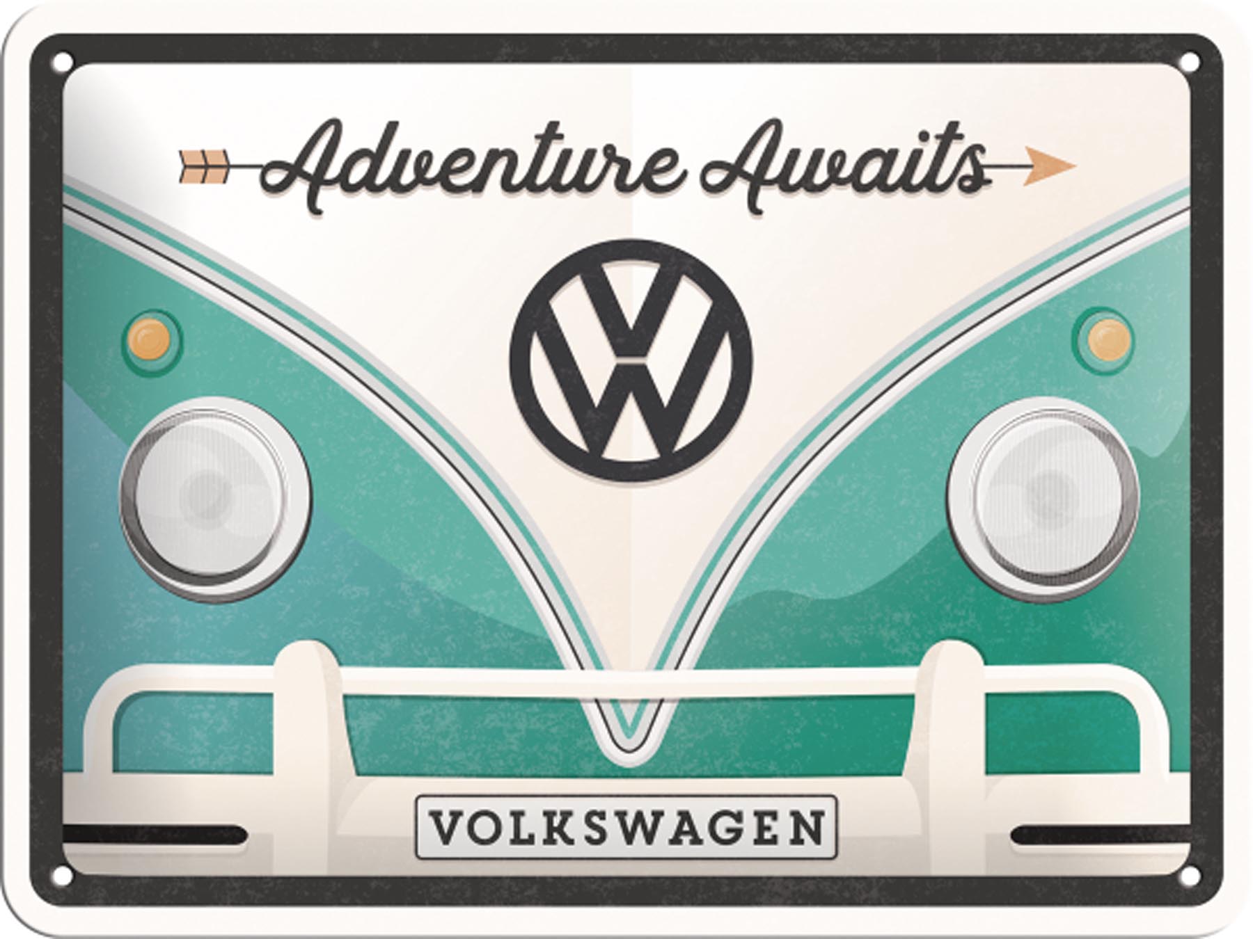 Blechschild VW Adventure Awaits