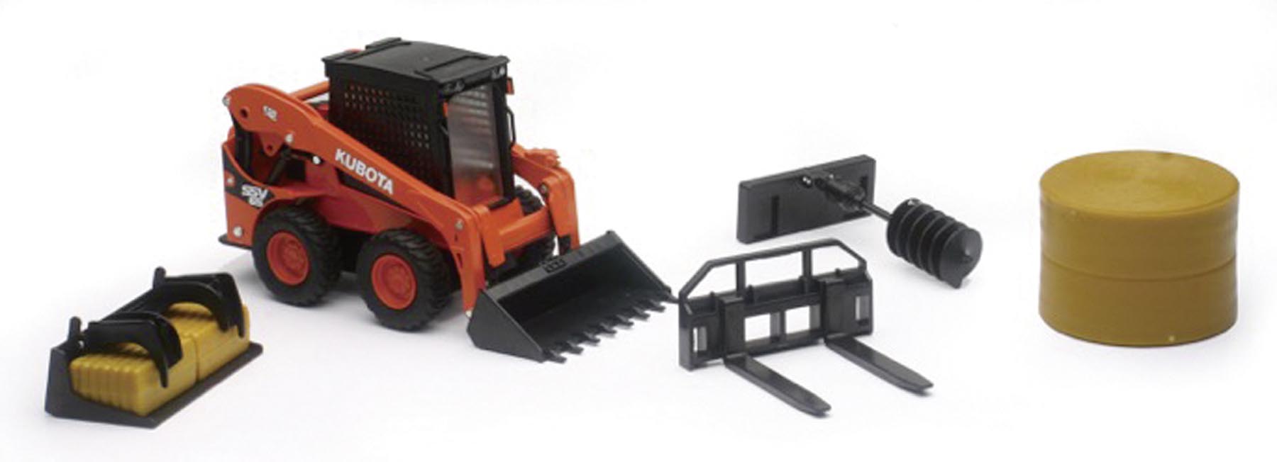 Kubota SSV65 Kompaktlader mit austauschbaren Teilen Modell von NewRay 1:18