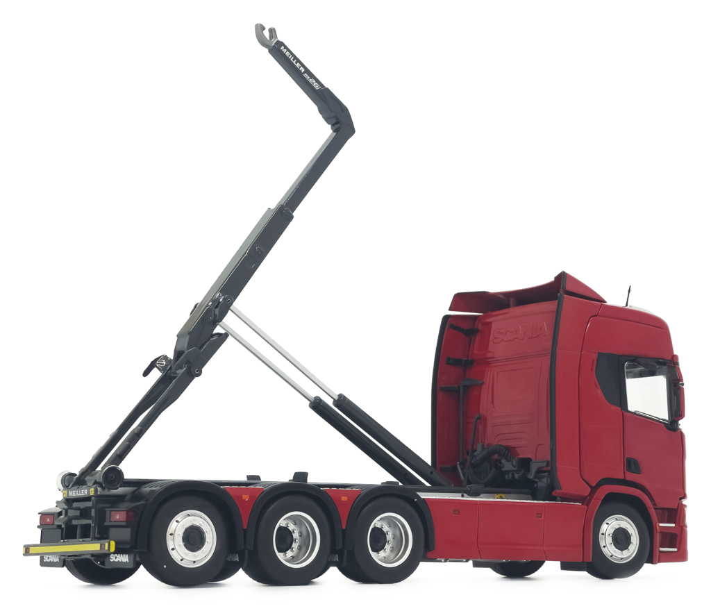 Scania R500 Serie Abrollkipper mit Hakenlift rot Modell von MarGe Models 1:32