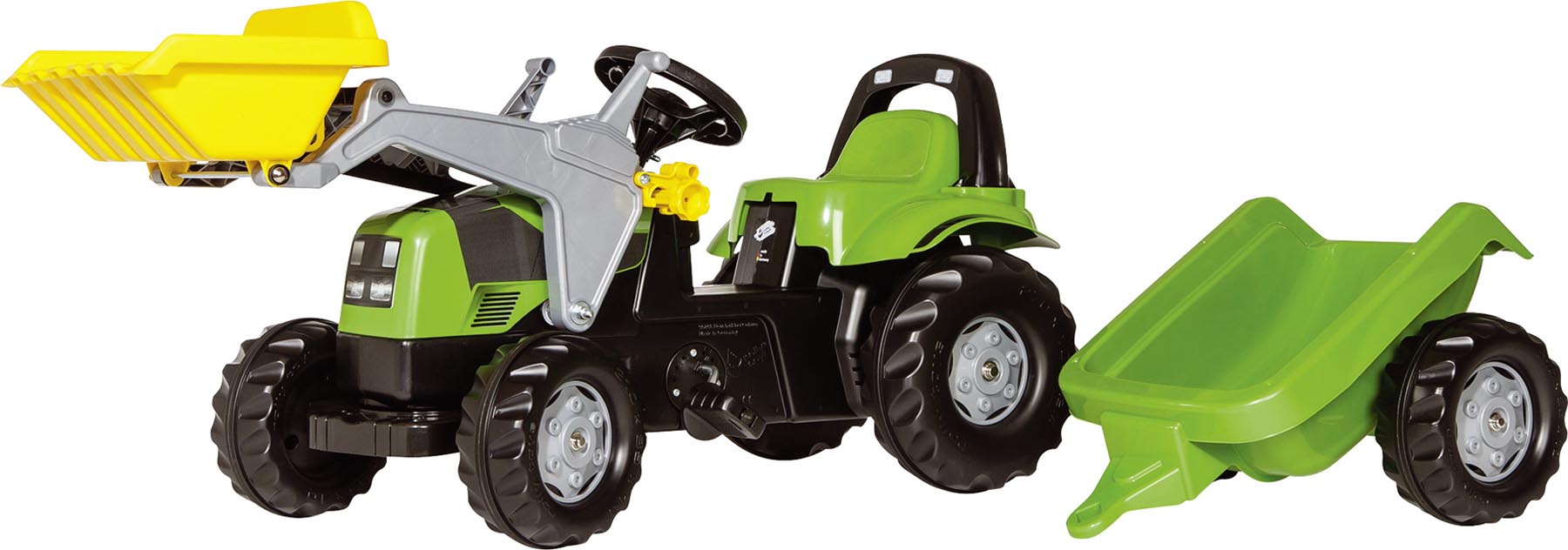 RollyKid Deutz Agroplus 67 Trettraktor mit Frontlader und Anhänger