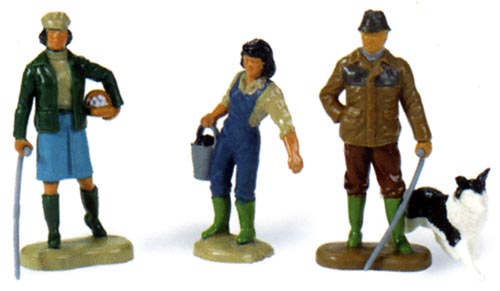 Bauernfamilie 3 Personen + 1 Hund Modell von Britains 1:32