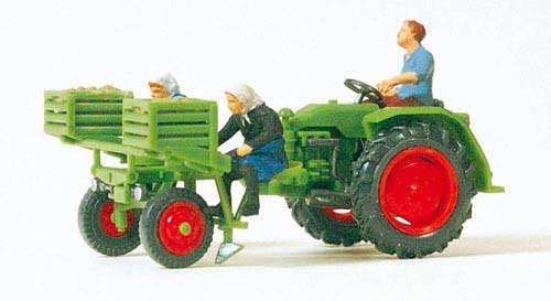 Geräteträger mit Kartoffellegemaschine und 3 Figuren (Fertigmodell) Modell von Preiser 1:87