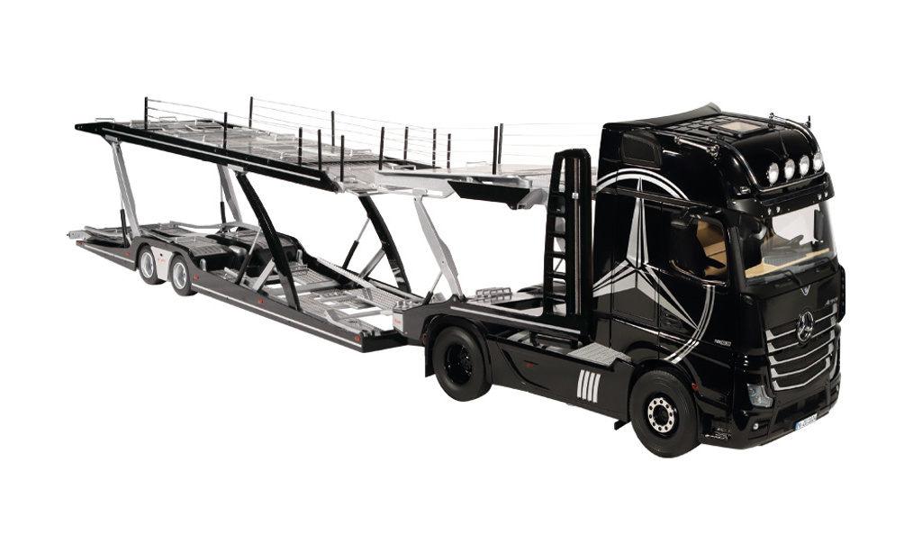 Mercedes Benz Actros mit Lohr Set mit Dekor schwarz-1