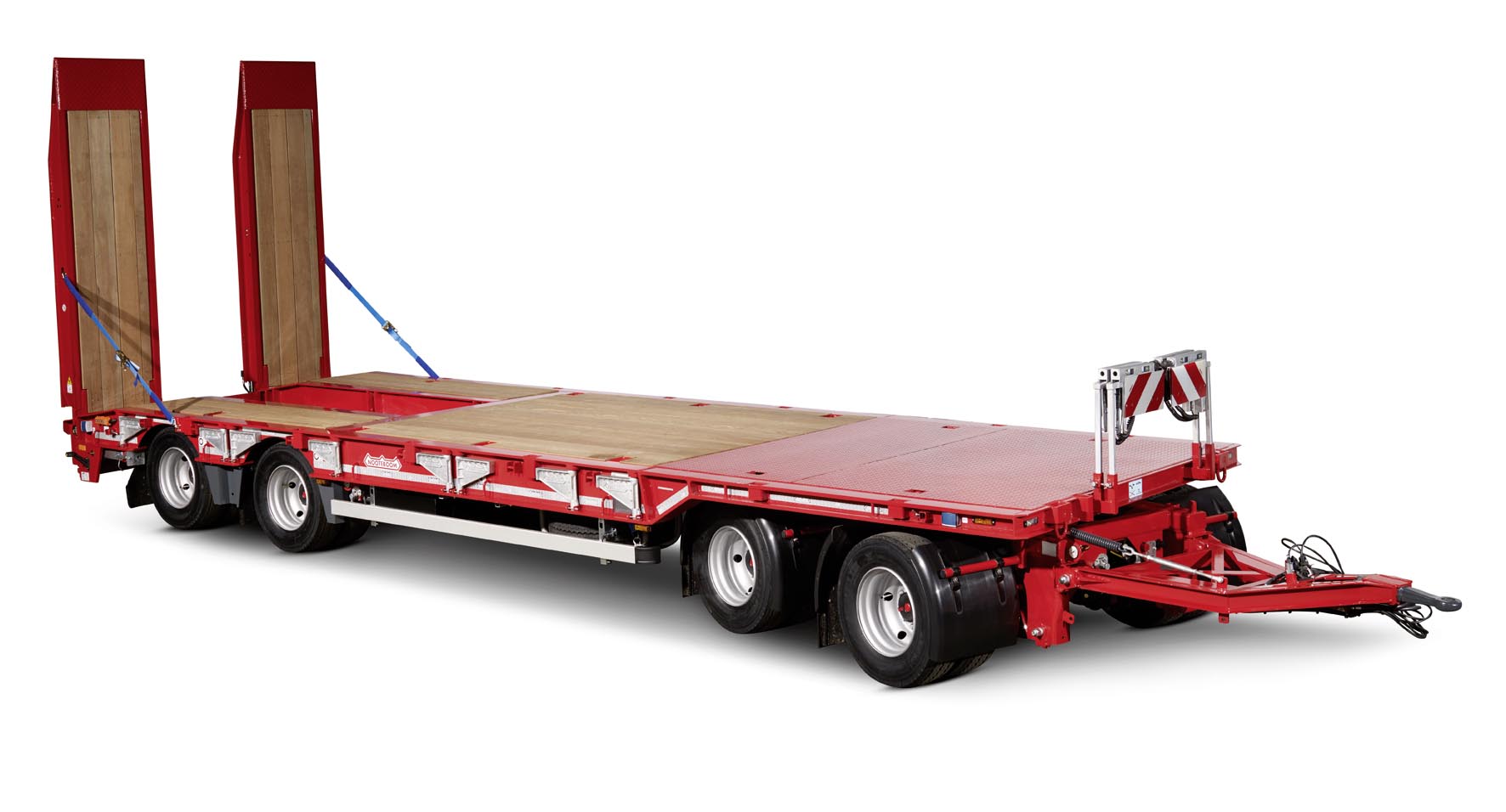 Nooteboom ASDV-40-22 Vierachsdeichseltieflader rot mit Rampen Modell von AT Collections 1:32