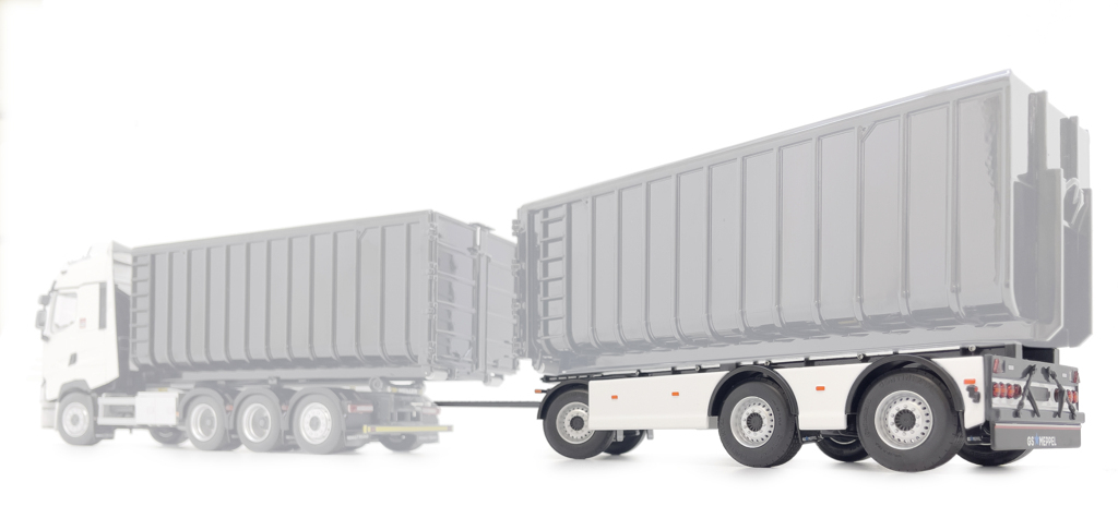 GS Meppel Containertransporter Volvo weiß Modell von MarGe Models 1:32